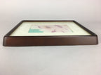 Japanese Art Print Vtg Framed Dyed Picture Pink Peony Flower JK186