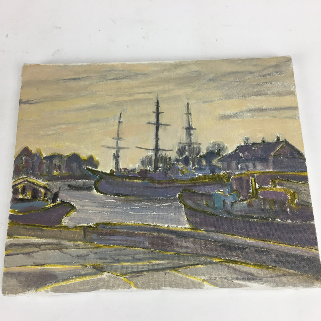 Japanese Art Seaside Scene Oil Painting Picture Unframed Yoshihiro Hagino FL42