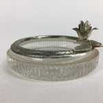 Japanese Ashtray Display Vtg Glass Metal Rose Coin Ornament Haizara JK202
