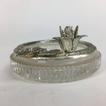 Japanese Ashtray Display Vtg Glass Metal Rose Coin Ornament Haizara JK202