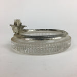 Japanese Ashtray Display Vtg Glass Metal Rose Coin Ornament Haizara JK202