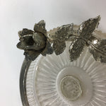 Japanese Ashtray Display Vtg Glass Metal Rose Coin Ornament Haizara JK202
