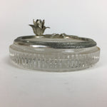 Japanese Ashtray Display Vtg Glass Metal Rose Coin Ornament Haizara JK202