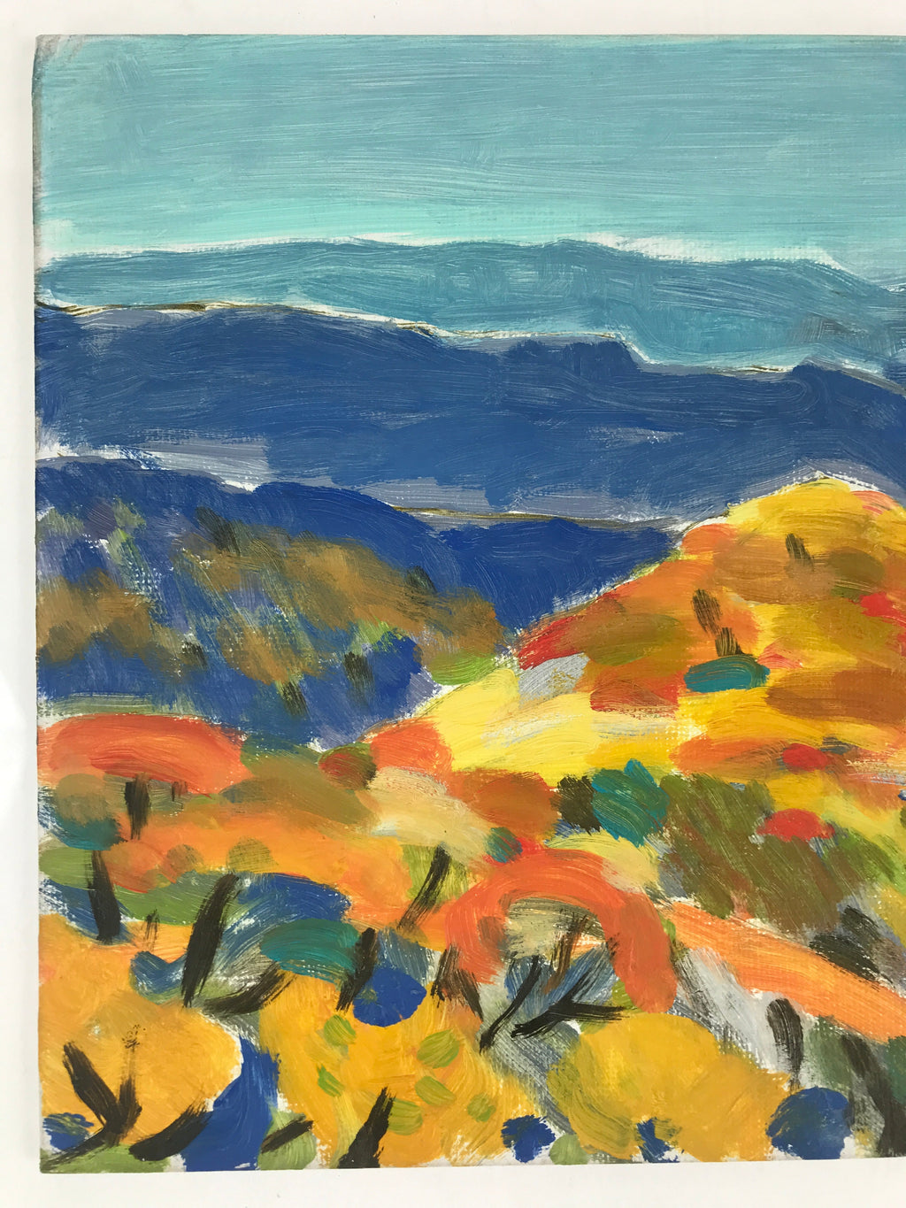 Japanese Autumn Mountains Oil Painting Original Signed Yoshihiro Hagino FL167
