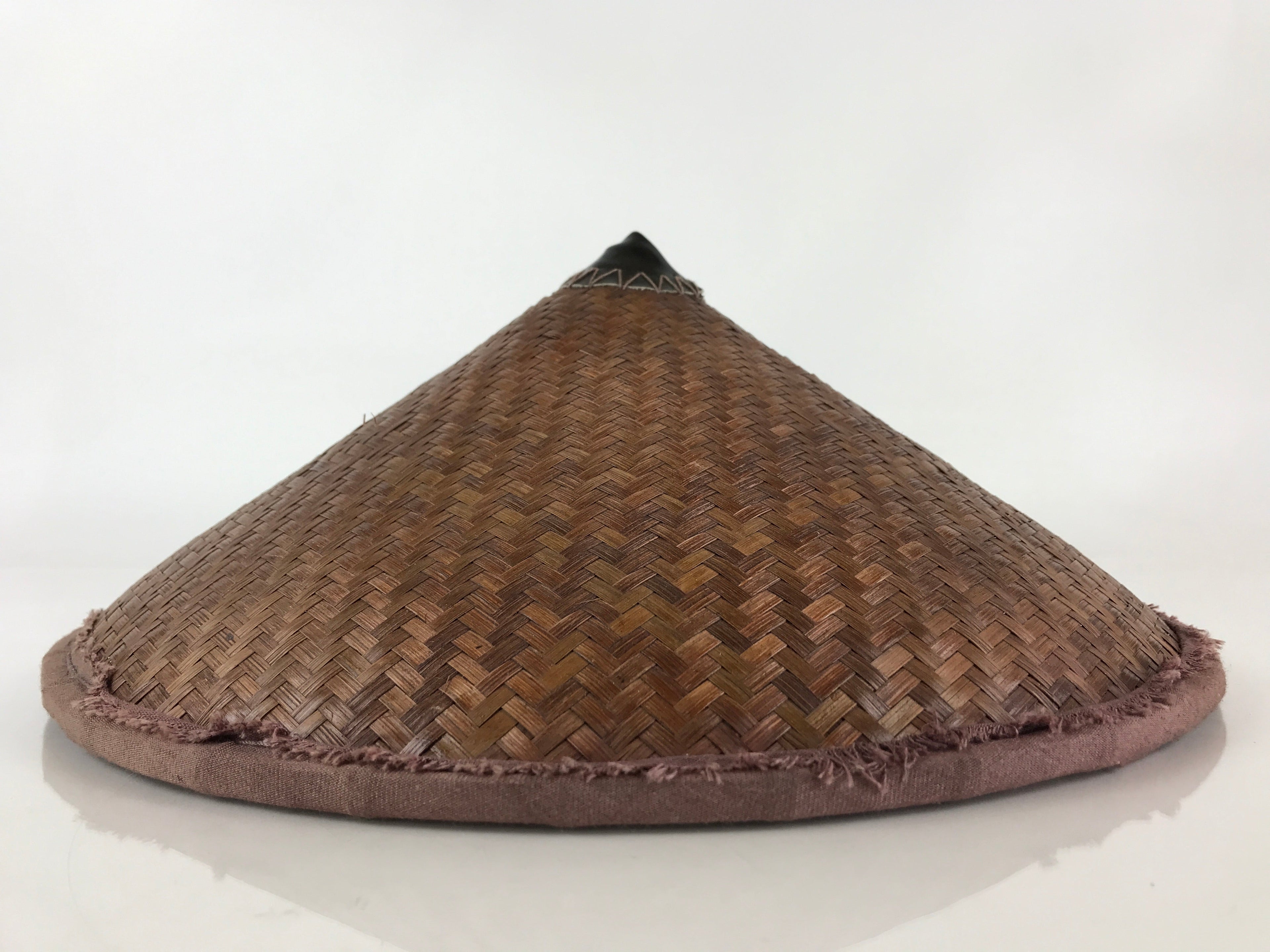 Japanese Bamboo Ajiro Weave Kasa Hat Vtg Sun Protection Rain Protection JK465