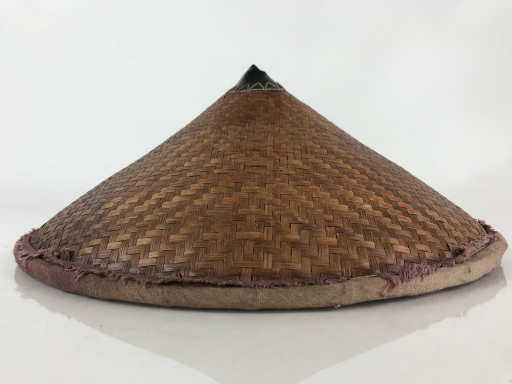 Japanese Bamboo Ajiro Weave Kasa Hat Vtg Sun Protection Rain Protection JK465