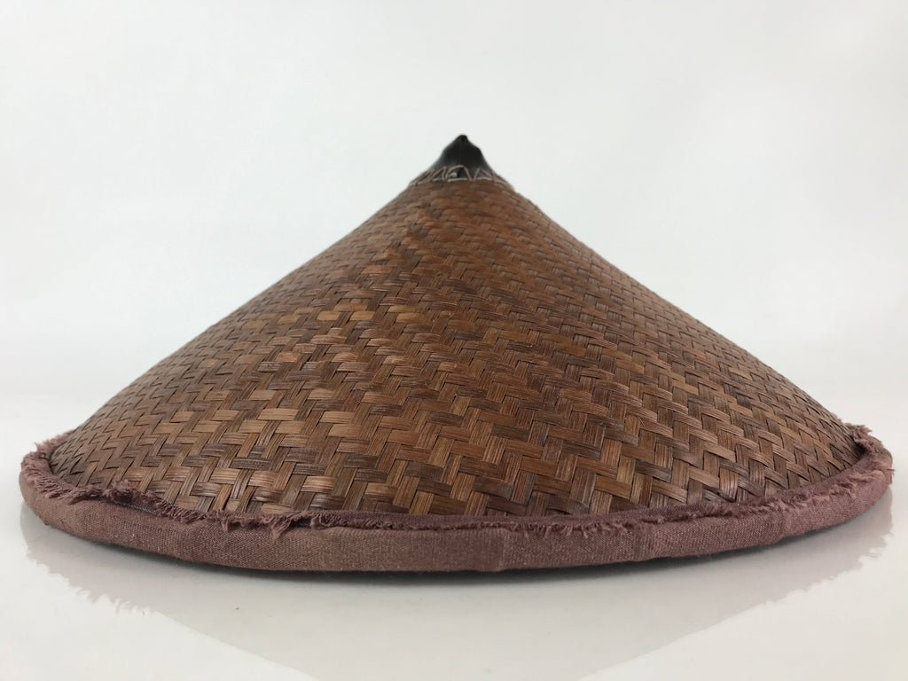 Japanese Bamboo Ajiro Weave Kasa Hat Vtg Sun Protection Rain Protection JK465