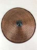 Japanese Bamboo Ajiro Weave Kasa Hat Vtg Sun Protection Rain Protection JK465