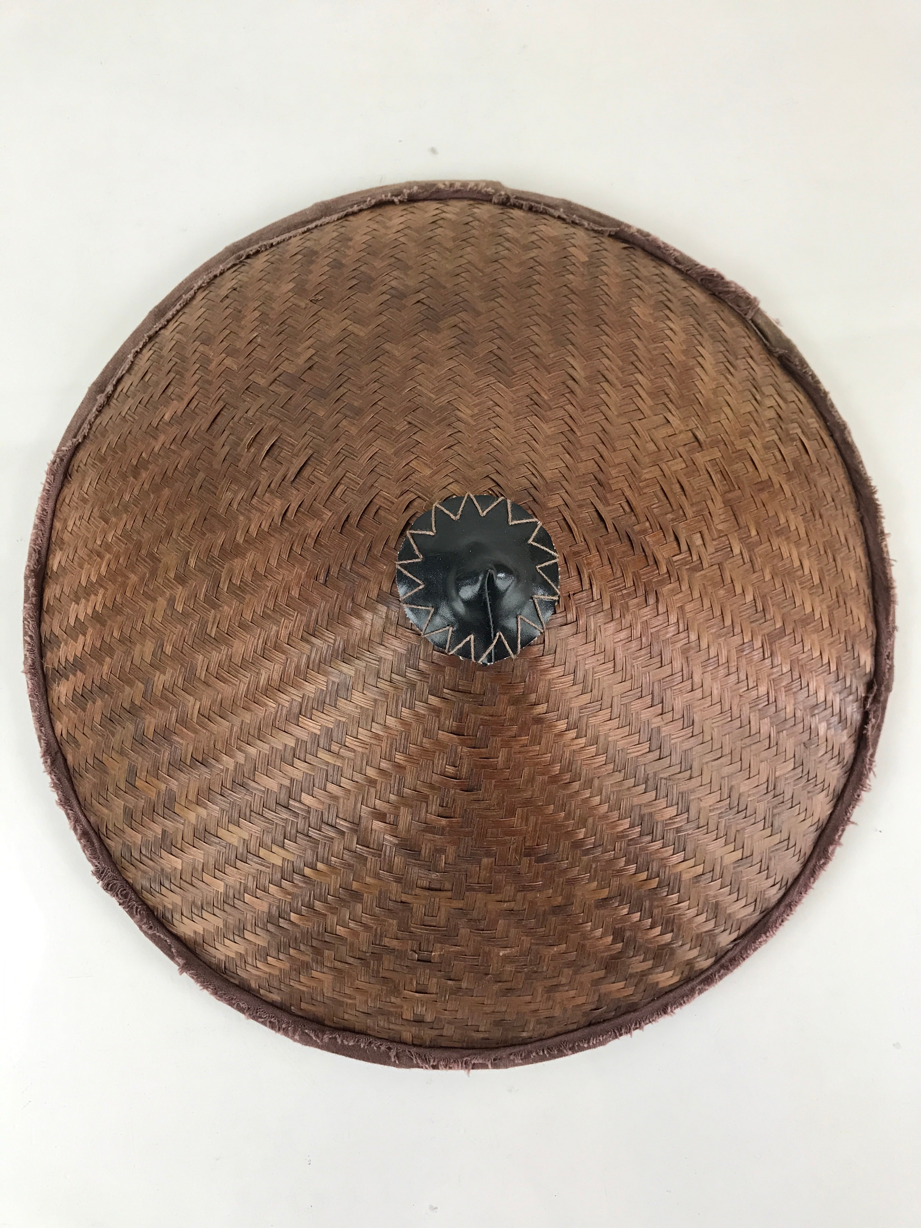 Japanese Bamboo Ajiro Weave Kasa Hat Vtg Sun Protection Rain Protection JK465