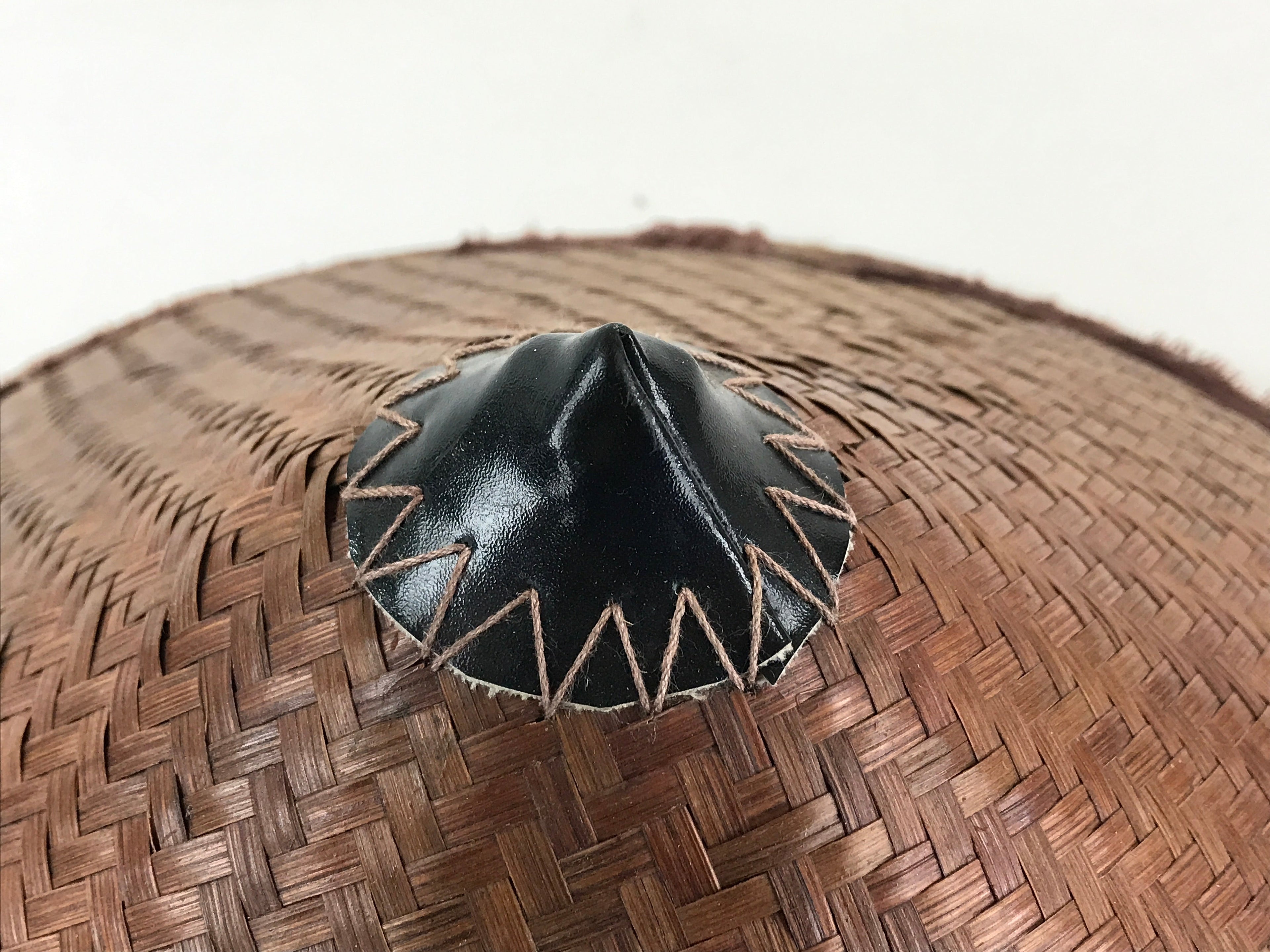 Japanese Bamboo Ajiro Weave Kasa Hat Vtg Sun Protection Rain Protection JK465
