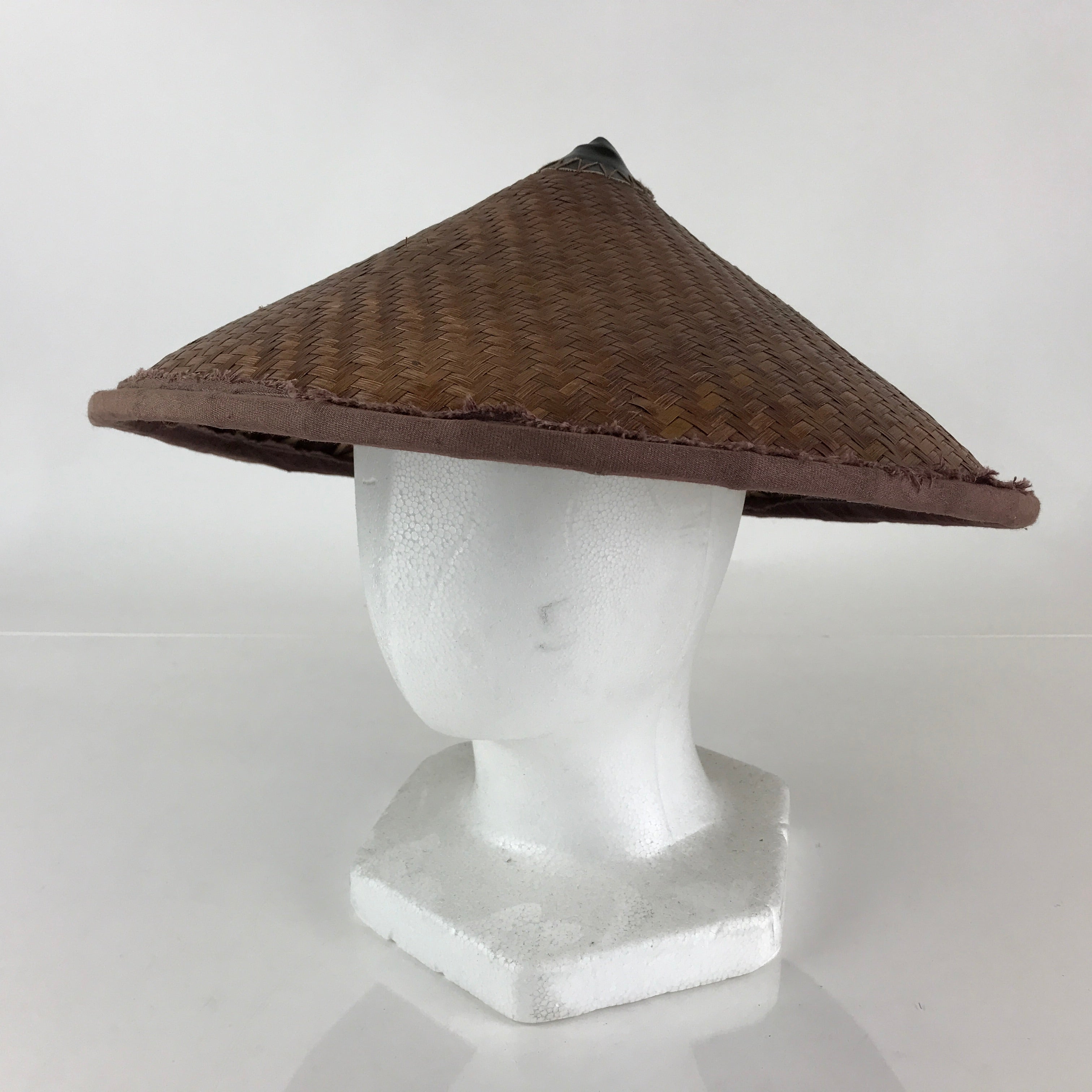 Japanese Bamboo Ajiro Weave Kasa Hat Vtg Sun Protection Rain Protection JK465