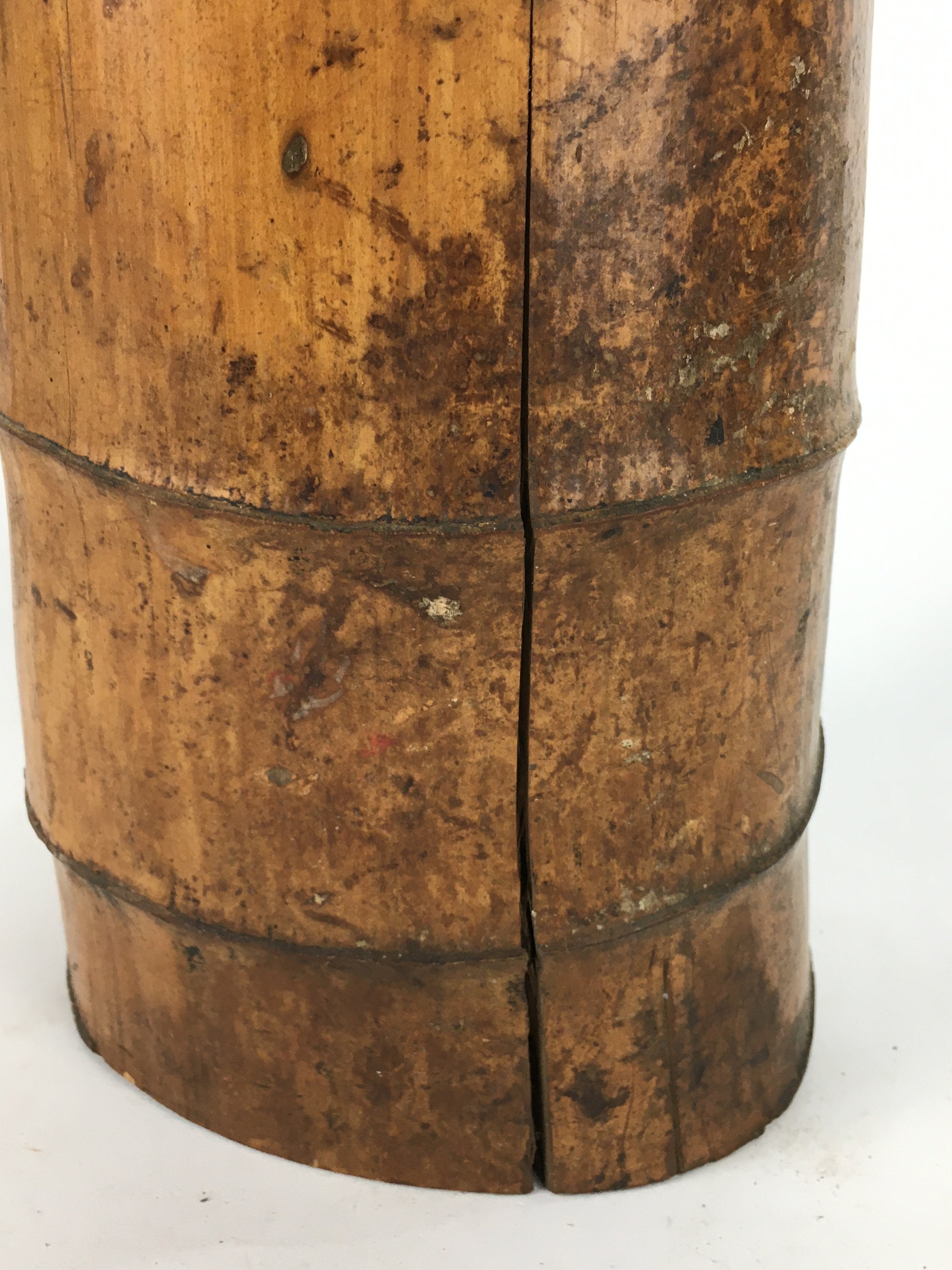 Japanese Bamboo Ashtray Vtg Bamboo Stump Ornament Display Haizara JK226