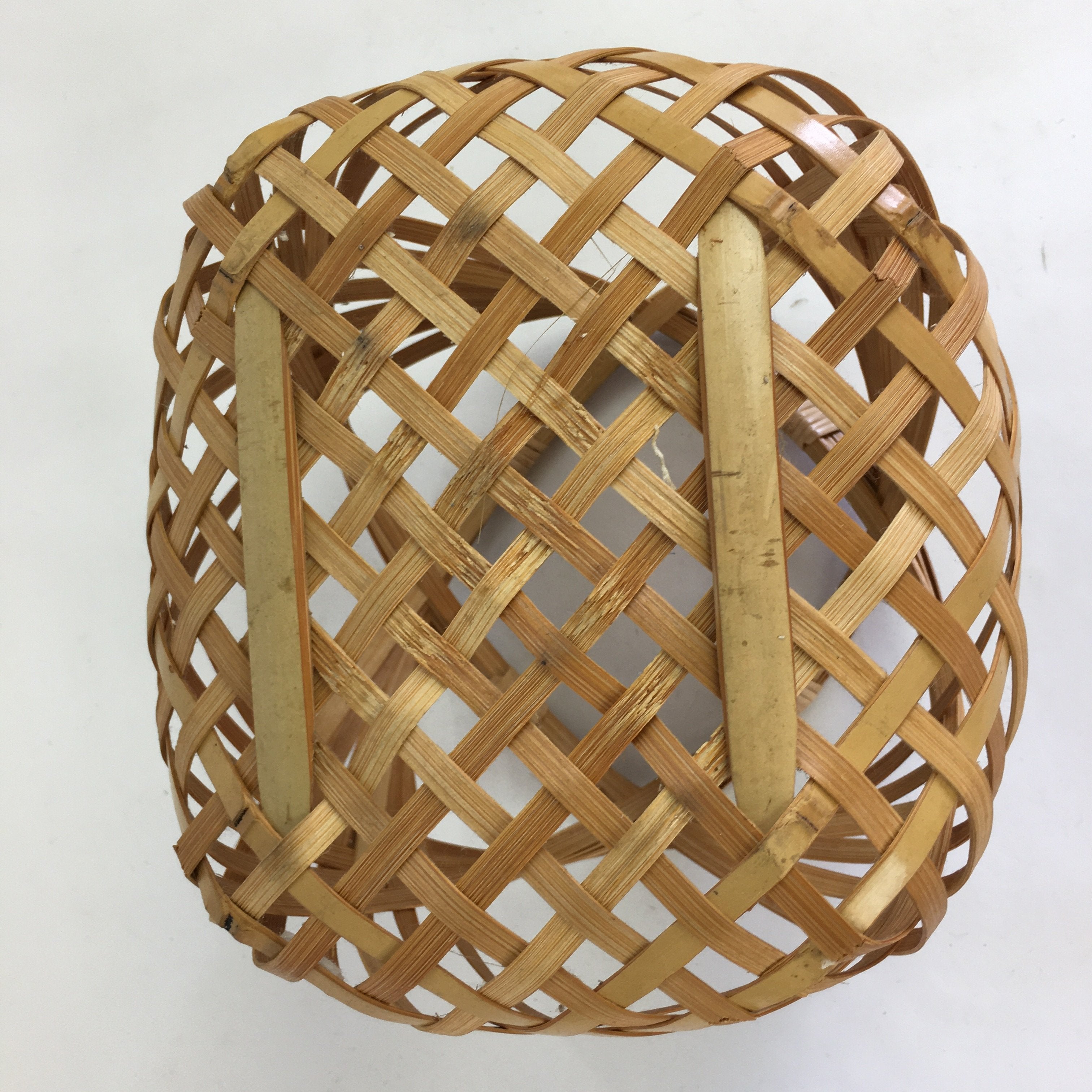 Japanese Bamboo Basket Ceramic Vase Vtg Flower Arrangement Ikebana FFV914