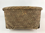 Japanese Bamboo Basket Dustpan Vtg Mino-Sakari Chiritori Brown B197