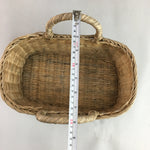 Japanese Bamboo Basket Vase Vtg Ikebana Flower Arrangement Kado Handle Kago B100