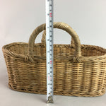 Japanese Bamboo Basket Vase Vtg Ikebana Flower Arrangement Kado Handle Kago B100