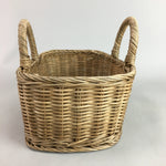 Japanese Bamboo Basket Vase Vtg Ikebana Flower Arrangement Kado Handle Kago B100