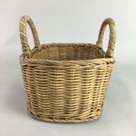 Japanese Bamboo Basket Vase Vtg Ikebana Flower Arrangement Kado Handle Kago B100