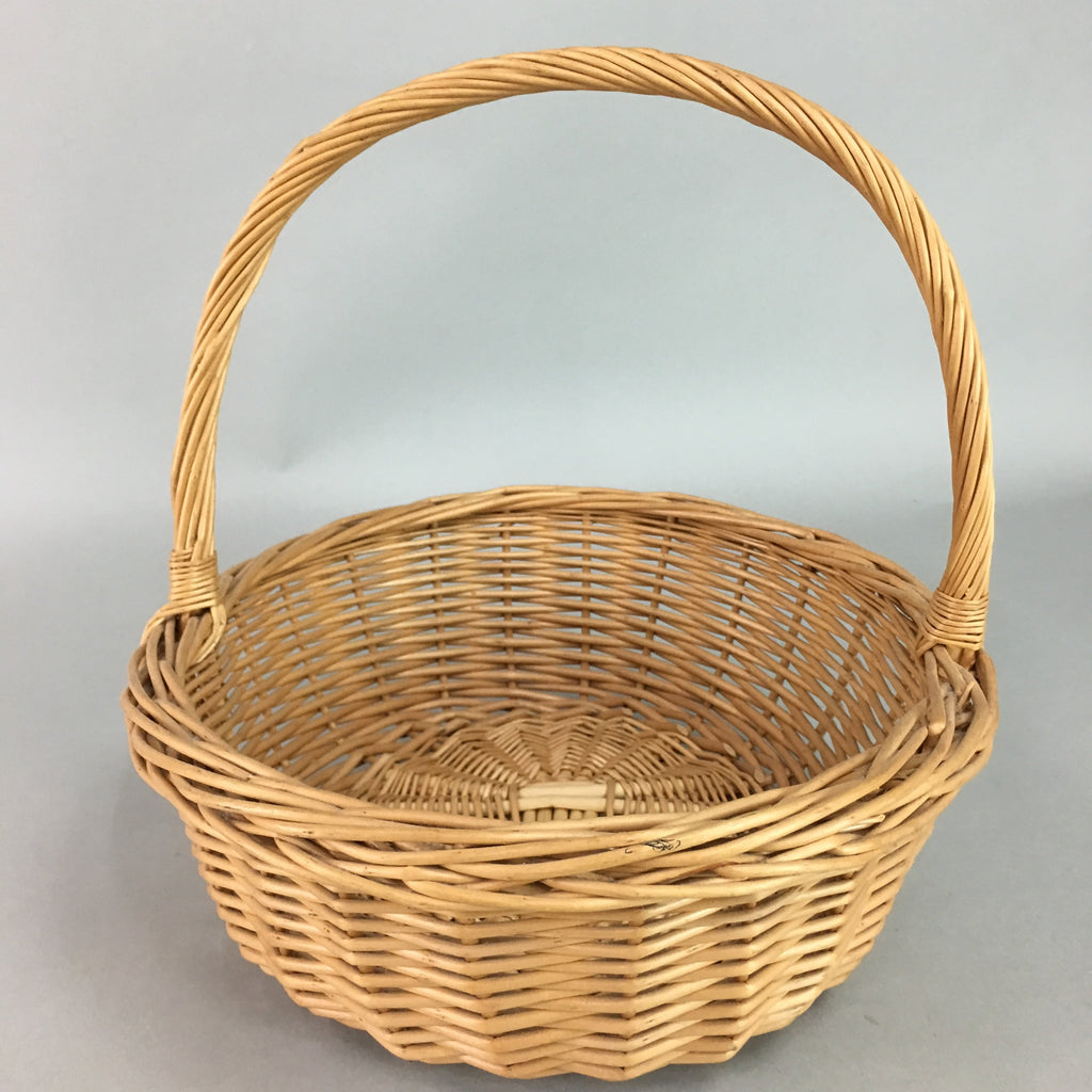 Japanese Bamboo Basket Vase Vtg Ikebana Flower Arrangement Kado Kago B104