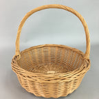 Japanese Bamboo Basket Vase Vtg Ikebana Flower Arrangement Kado Kago B104