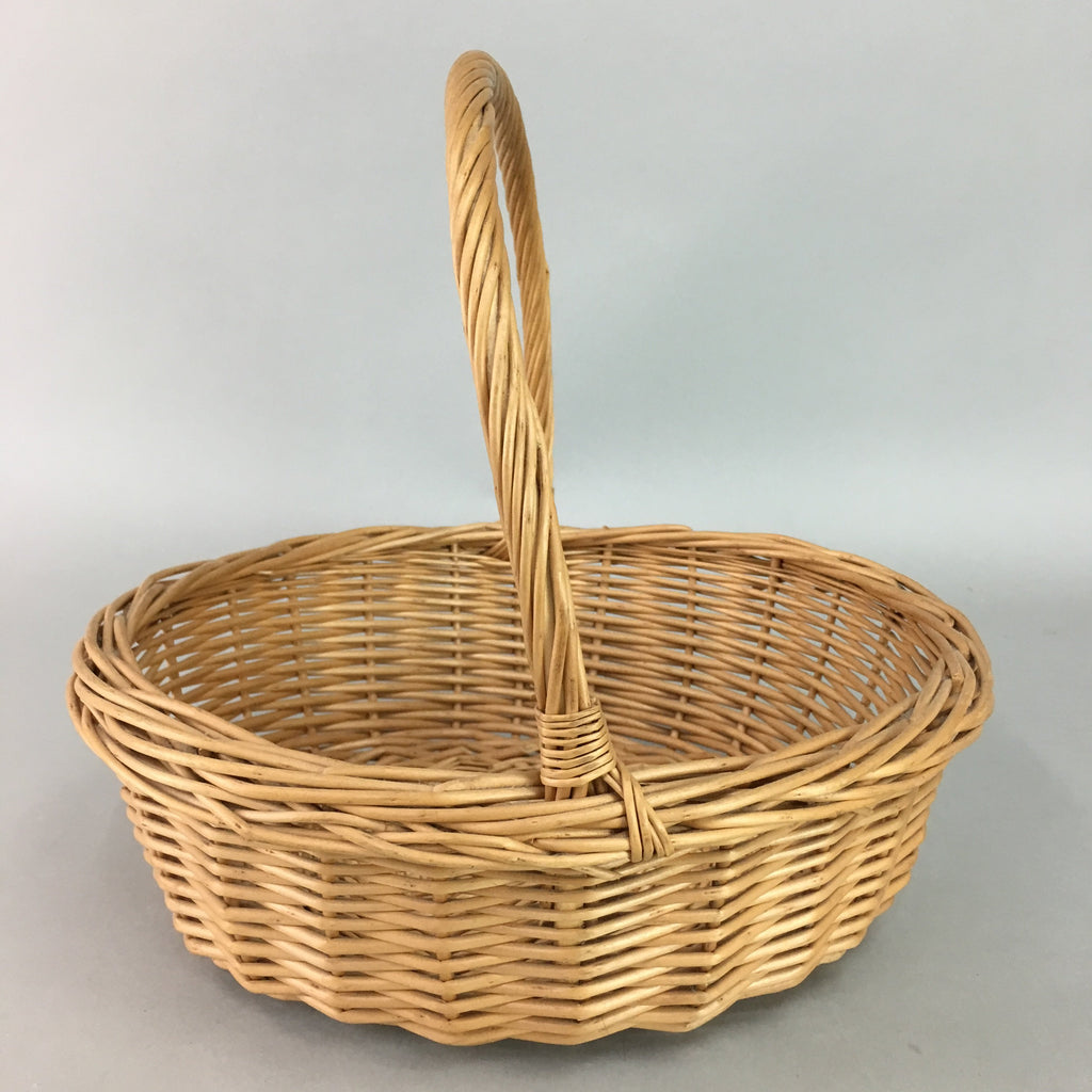 Japanese Bamboo Basket Vase Vtg Ikebana Flower Arrangement Kado Kago B104