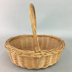 Japanese Bamboo Basket Vase Vtg Ikebana Flower Arrangement Kado Kago B104