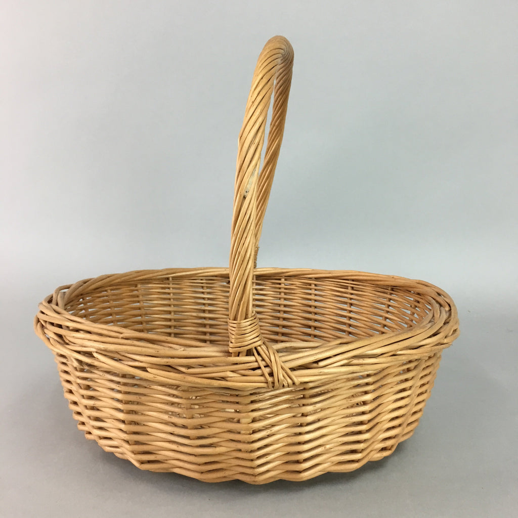 Japanese Bamboo Basket Vase Vtg Ikebana Flower Arrangement Kado Kago B104
