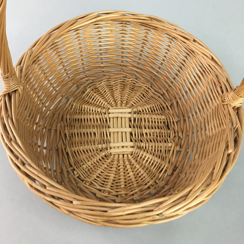 Japanese Bamboo Basket Vase Vtg Ikebana Flower Arrangement Kado Kago B104