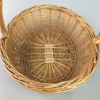 Japanese Bamboo Basket Vase Vtg Ikebana Flower Arrangement Kado Kago B104