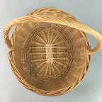 Japanese Bamboo Basket Vase Vtg Ikebana Flower Arrangement Kado Kago B104
