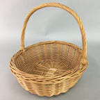 Japanese Bamboo Basket Vase Vtg Ikebana Flower Arrangement Kado Kago B104