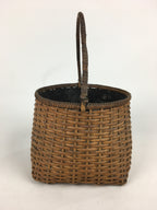 Japanese Bamboo Basket Vtg Charcoal basket Tea Ceremony Sumitori Kago B176