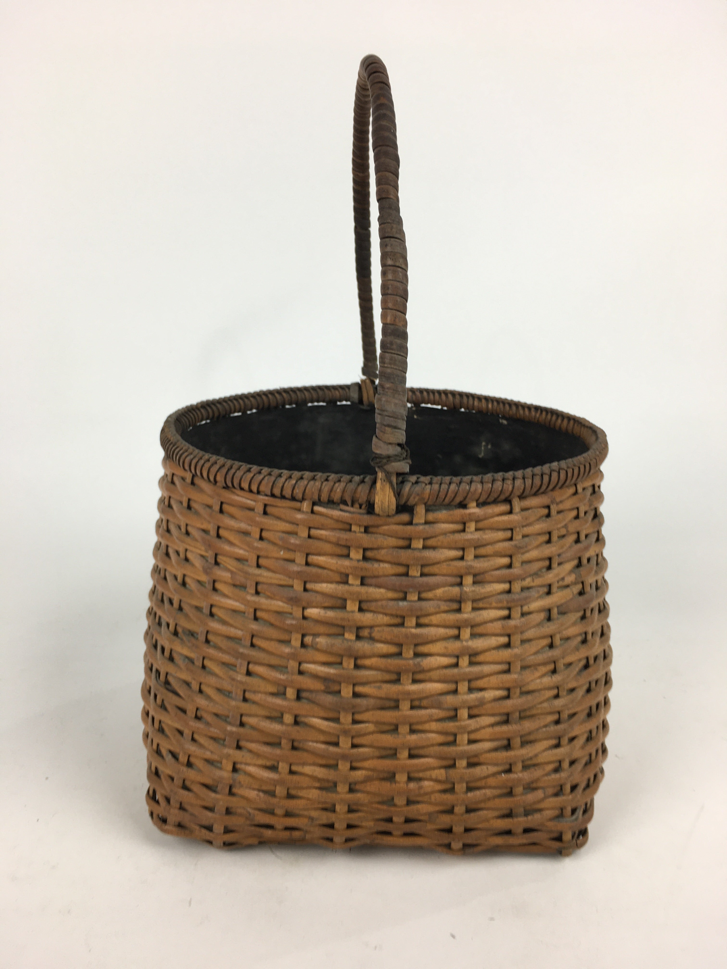 Japanese Bamboo Basket Vtg Charcoal basket Tea Ceremony Sumitori Kago B176