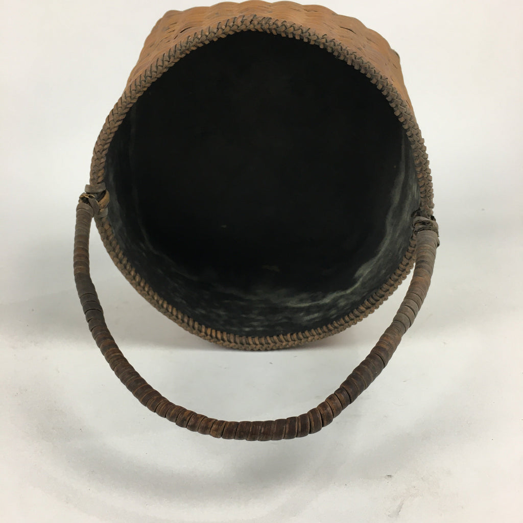 Japanese Bamboo Basket Vtg Charcoal basket Tea Ceremony Sumitori Kago B176
