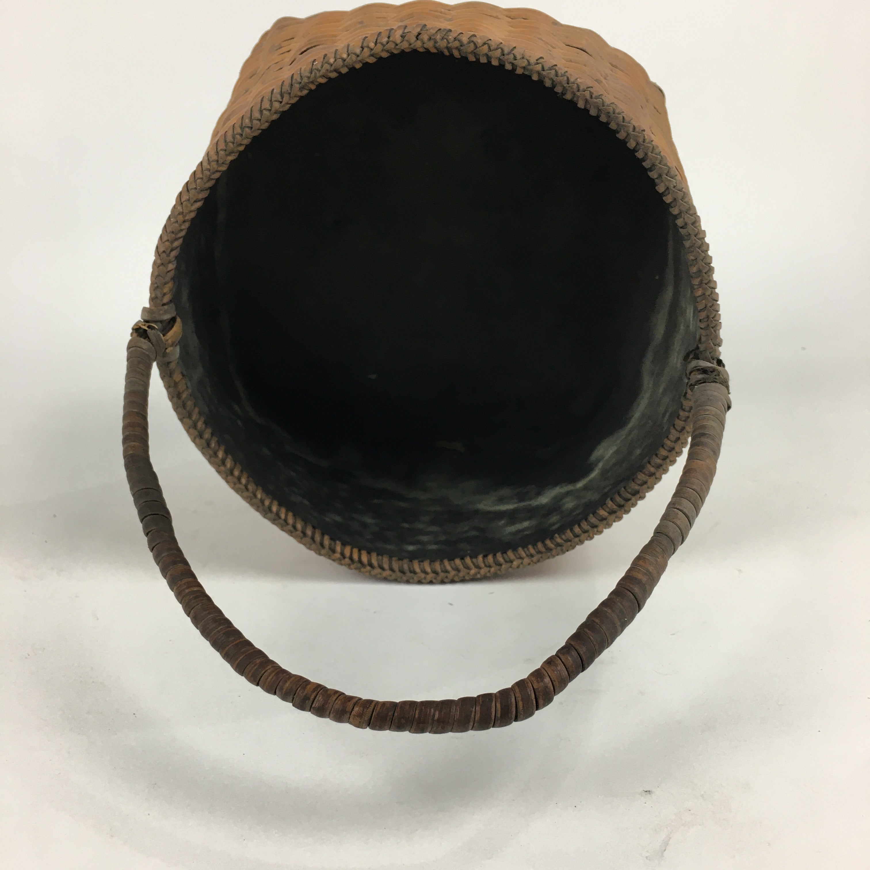 Japanese Bamboo Basket Vtg Charcoal basket Tea Ceremony Sumitori Kago B176