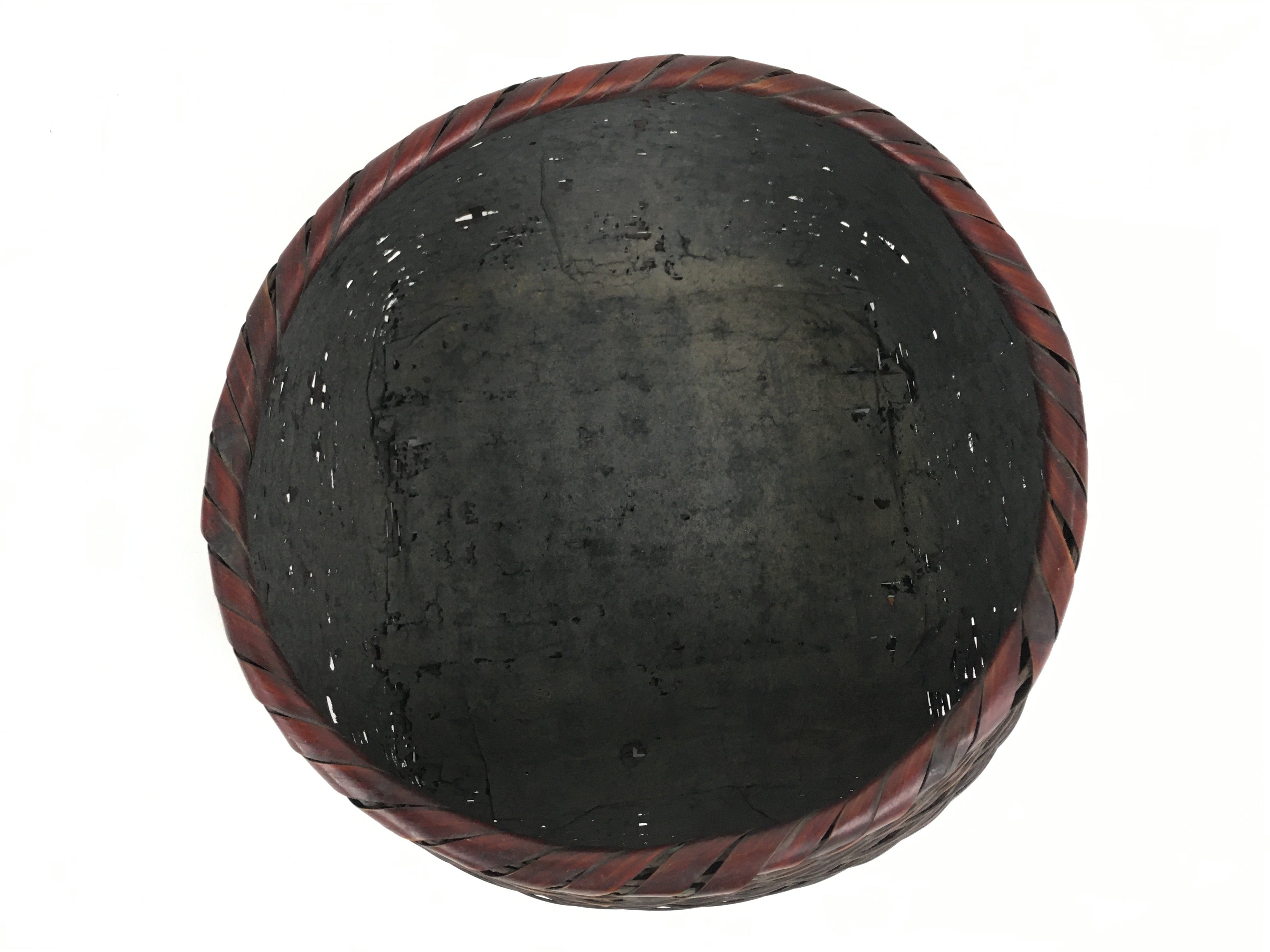 Japanese Bamboo Basket Vtg Charcoal basket Tea Ceremony Sumitori Kago B180
