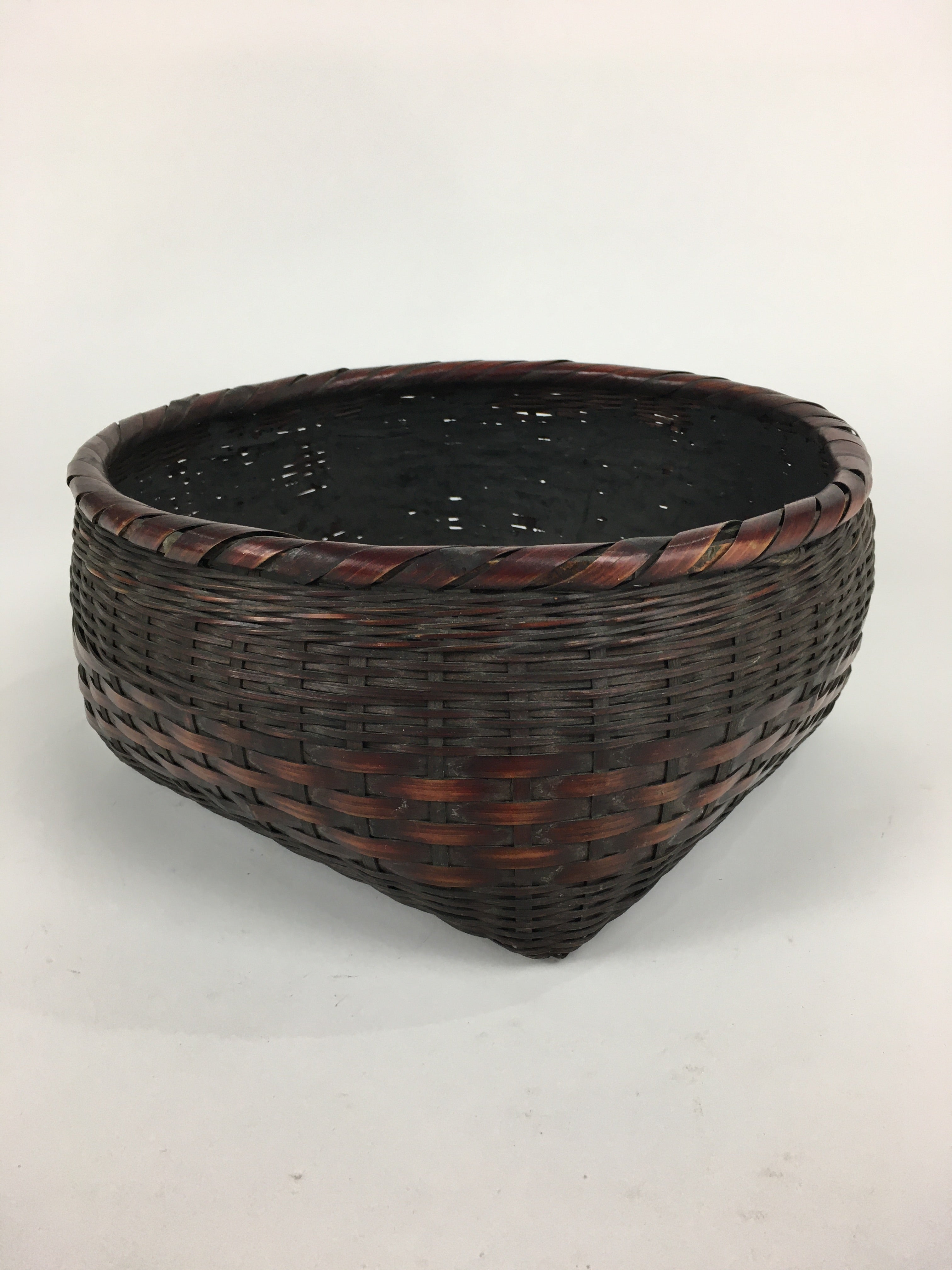 Japanese Bamboo Basket Vtg Charcoal basket Tea Ceremony Sumitori Kago B180