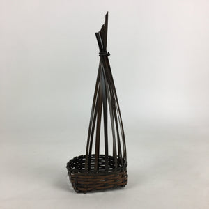 Japanese Bamboo Basket Vtg Display For Small Items Kago Brown PX614