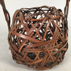 Japanese Bamboo Basket Vtg Flower Vase Ikebana Arrangement Kado B130