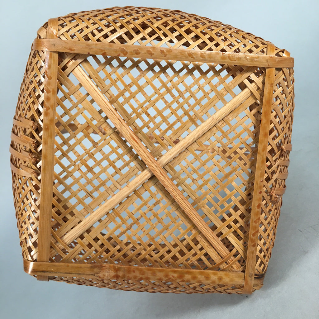 Japanese Bamboo Basket Vtg Flower Vase Ikebana Arrangement Kado B134