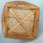 Japanese Bamboo Basket Vtg Flower Vase Ikebana Arrangement Kado B134