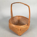 Japanese Bamboo Basket Vtg Flower Vase Ikebana Arrangement Kado B134