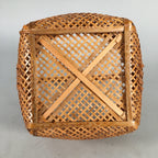 Japanese Bamboo Basket Vtg Flower Vase Ikebana Arrangement Kado B135