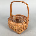 Japanese Bamboo Basket Vtg Flower Vase Ikebana Arrangement Kado B136