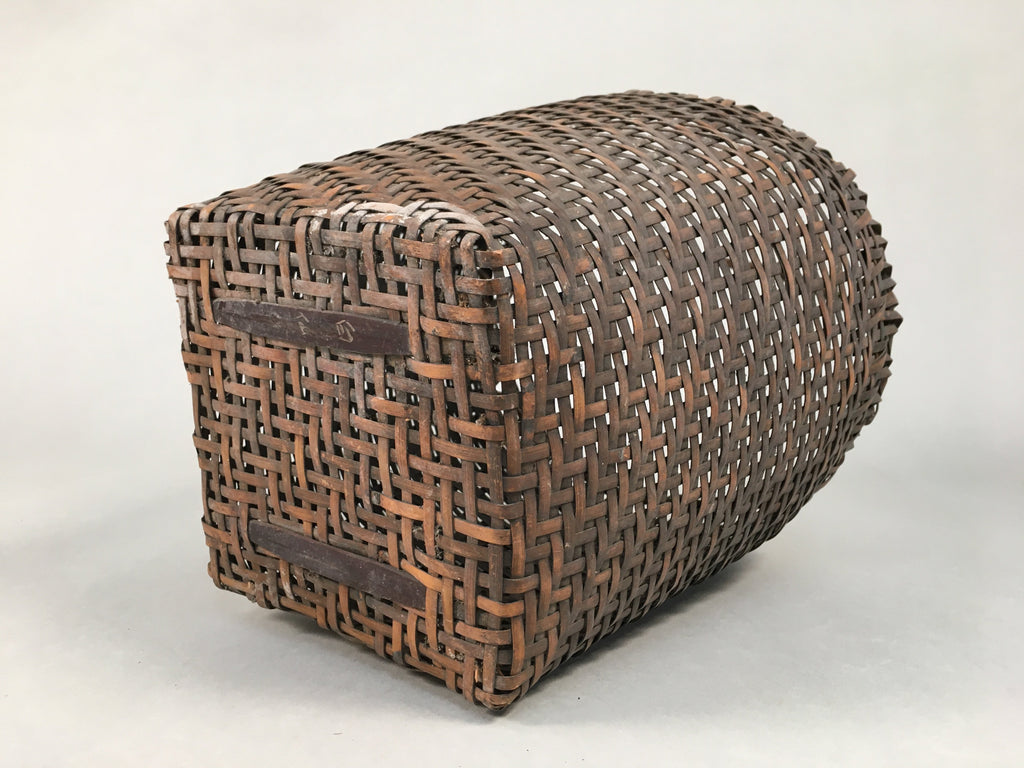 Japanese Bamboo Basket Vtg Flower Vase Ikebana Arrangement Kado B142