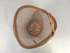 Japanese Bamboo Basket Vtg Flower Vase Ikebana Arrangement Kado B143