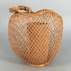 Japanese Bamboo Basket Vtg Flower Vase Ikebana Arrangement Kado PX504