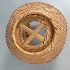 Japanese Bamboo Basket Vtg Flower Vase Ikebana Arrangement Kado PX504