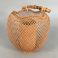 Japanese Bamboo Basket Vtg Flower Vase Ikebana Arrangement Kado PX504