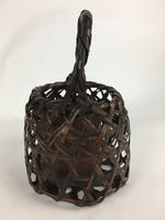Japanese Bamboo Basket Vtg Flower Vase Ikebana Arrangement Kago Kado B164